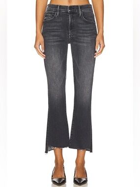 MOTHER Denim The Insider Crop Step Fray in Up in Smoke - 27